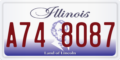 IL license plate A748087