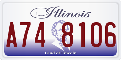 IL license plate A748106