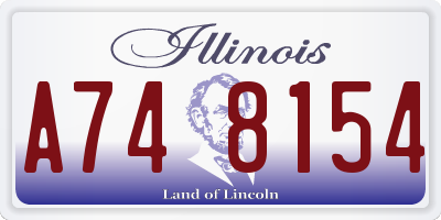IL license plate A748154