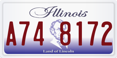 IL license plate A748172