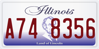 IL license plate A748356