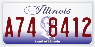 IL license plate A748412