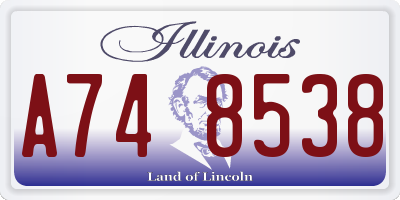 IL license plate A748538