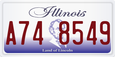 IL license plate A748549