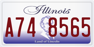 IL license plate A748565