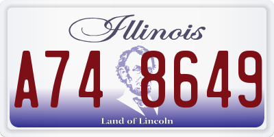 IL license plate A748649