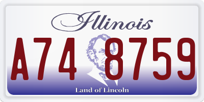IL license plate A748759