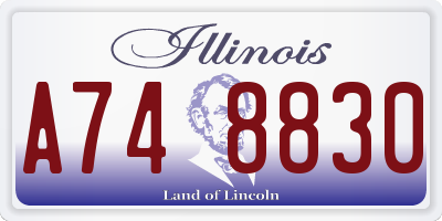 IL license plate A748830