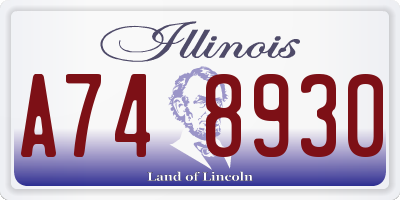 IL license plate A748930