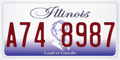IL license plate A748987