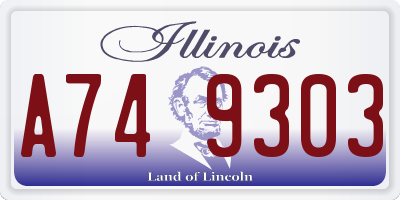 IL license plate A749303
