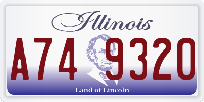 IL license plate A749320