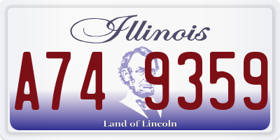 IL license plate A749359