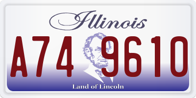 IL license plate A749610