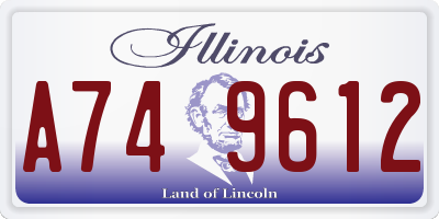 IL license plate A749612