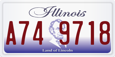 IL license plate A749718