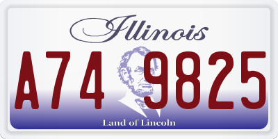 IL license plate A749825