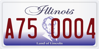 IL license plate A750004