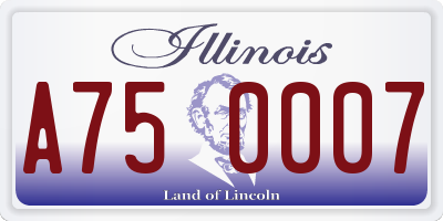 IL license plate A750007