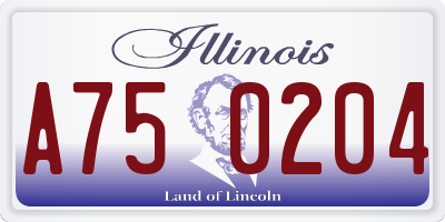 IL license plate A750204