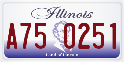 IL license plate A750251