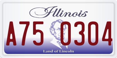 IL license plate A750304