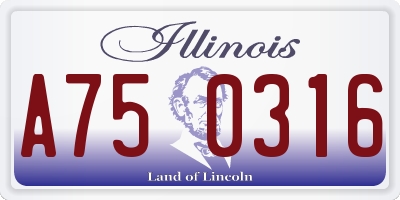 IL license plate A750316