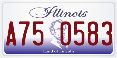 IL license plate A750583
