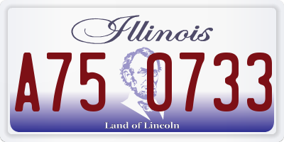 IL license plate A750733