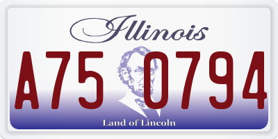 IL license plate A750794