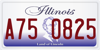 IL license plate A750825