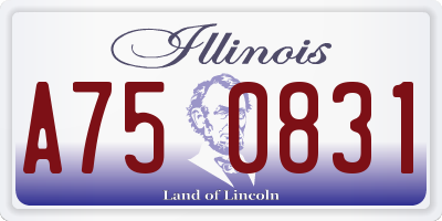 IL license plate A750831