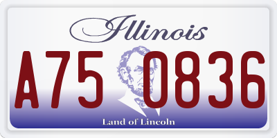 IL license plate A750836
