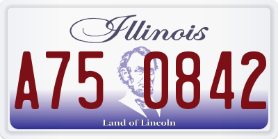 IL license plate A750842