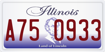 IL license plate A750933