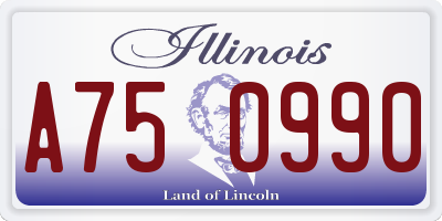 IL license plate A750990