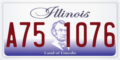 IL license plate A751076