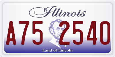 IL license plate A752540