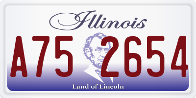 IL license plate A752654