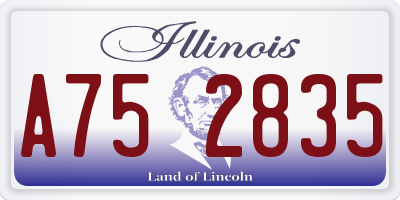 IL license plate A752835