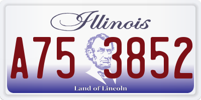 IL license plate A753852