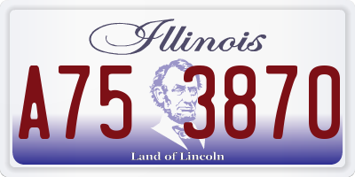 IL license plate A753870