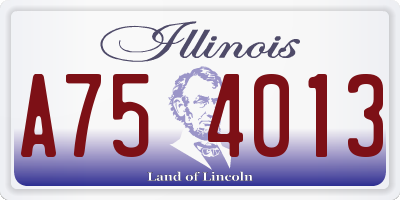 IL license plate A754013