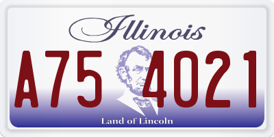 IL license plate A754021