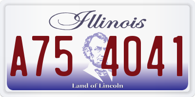 IL license plate A754041