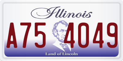 IL license plate A754049