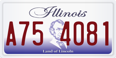 IL license plate A754081