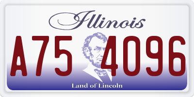 IL license plate A754096
