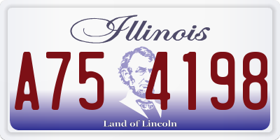 IL license plate A754198