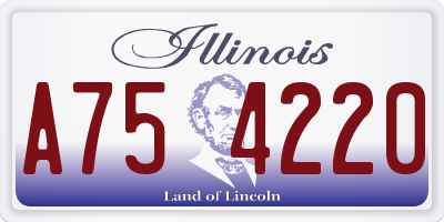 IL license plate A754220